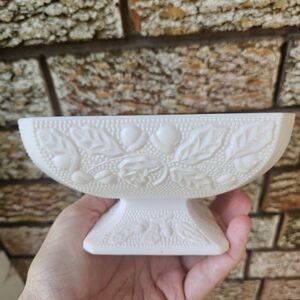 1950 pink milk glass leaf and acorn dish